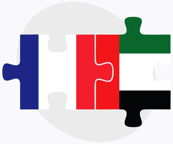 Frankreich und vereinigte arabische Emirate Flaggen — Stockvektor