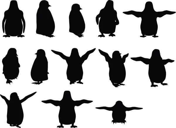 Babytier Pinguin Silhouette — Stockvektor