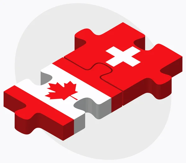 Banderas de Canadá y Suiza — Vector de stock