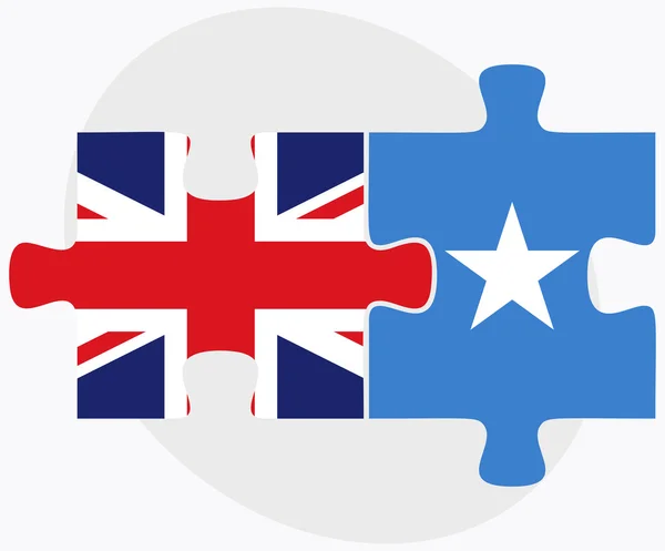 Verenigd Koninkrijk en Somalië vlaggen — Stockvector