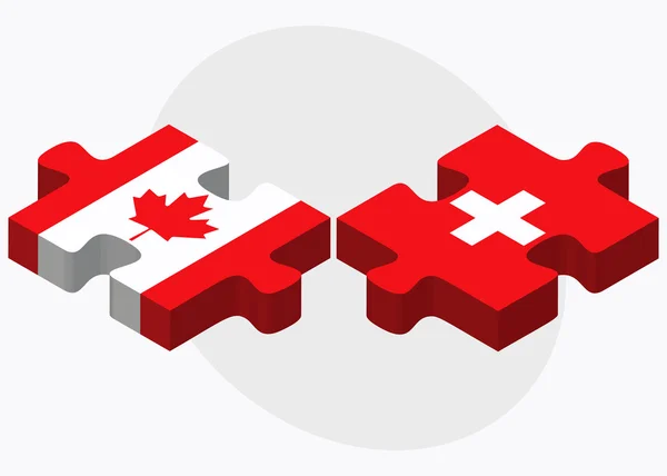 Canada en Zwitserland vlaggen — Stockvector