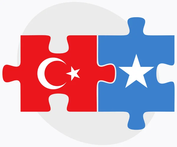 Türkei und Somalia Flaggen — Stockvektor