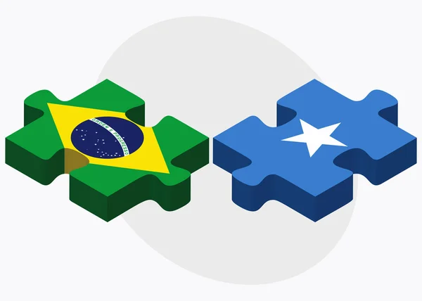 Brazil and Somalia Flags — Stock Vector