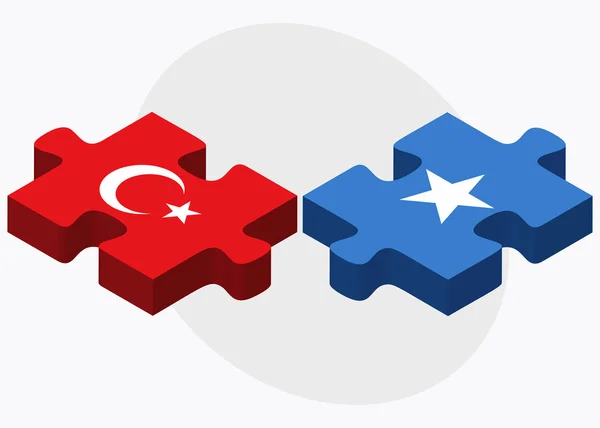 Türkei und Somalia Flaggen — Stockvektor