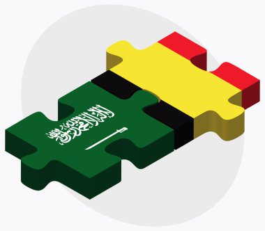 Suudi Arabistan ve Belçika bayrakları