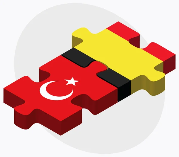 Turkiet och Belgien flaggor — Stock vektor