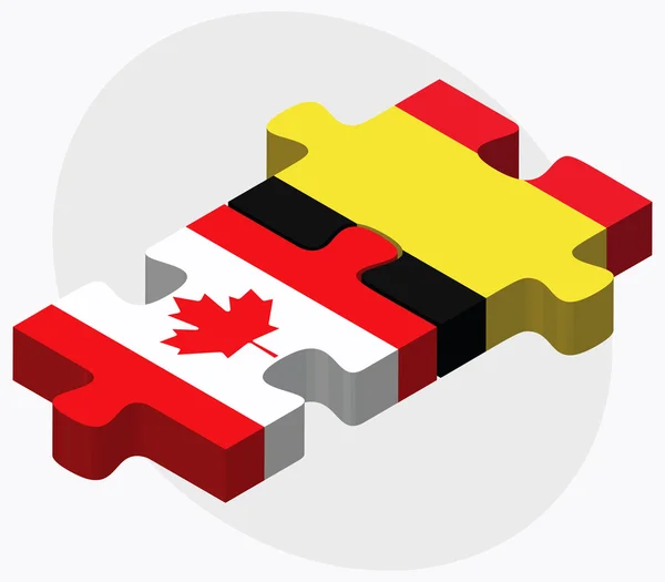 Banderas de Canadá y Bélgica — Vector de stock