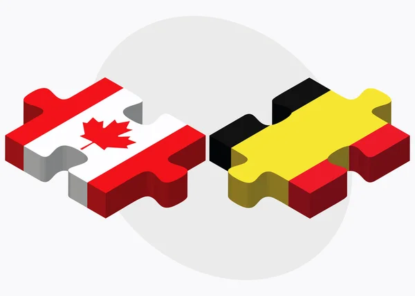 Banderas de Canadá y Bélgica — Vector de stock