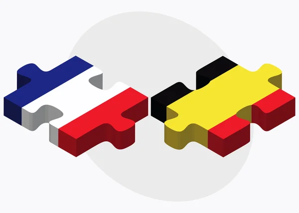 Francja i Belgia flagi — Wektor stockowy