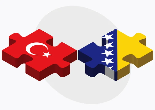 Turquie et Bosnie-Herzégovine Drapeaux — Image vectorielle