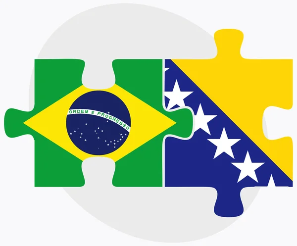 Brezilya ve Bosna-Hersek bayrakları — Stok Vektör