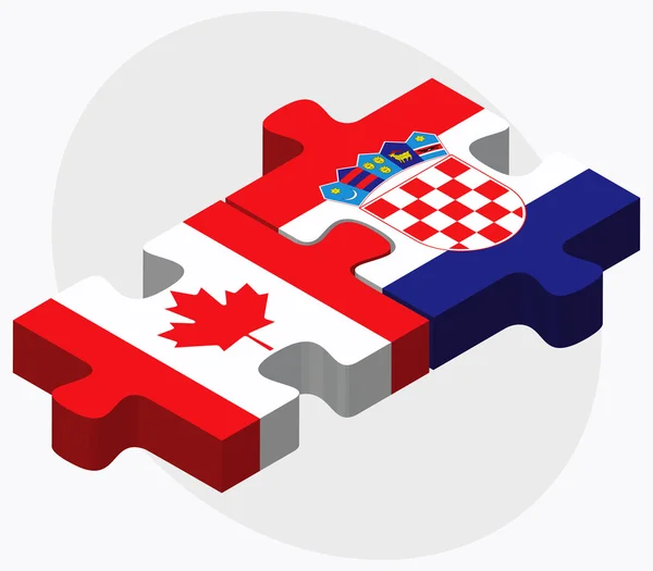 Canada en Kroatië vlaggen — Stockvector