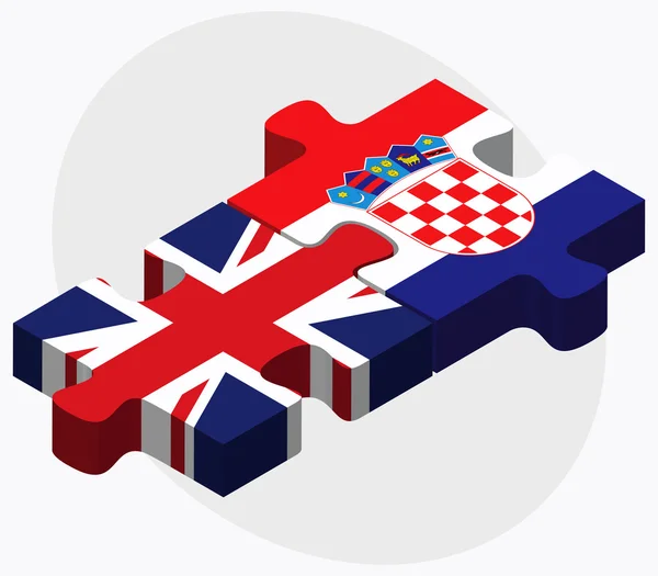 Royaume-Uni et Croatie Drapeaux — Image vectorielle