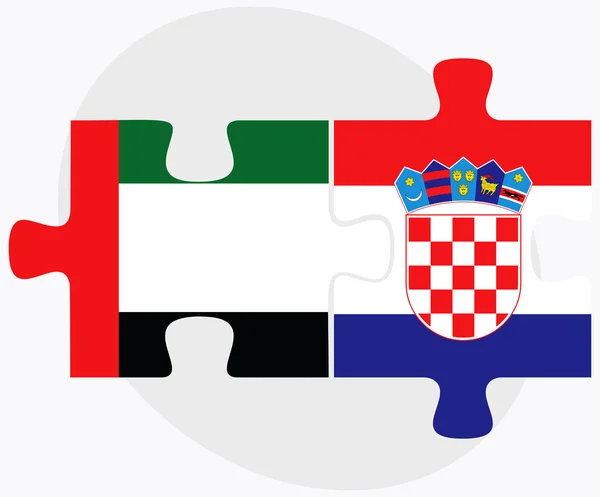 Émirats arabes unis et Croatie Drapeaux — Image vectorielle