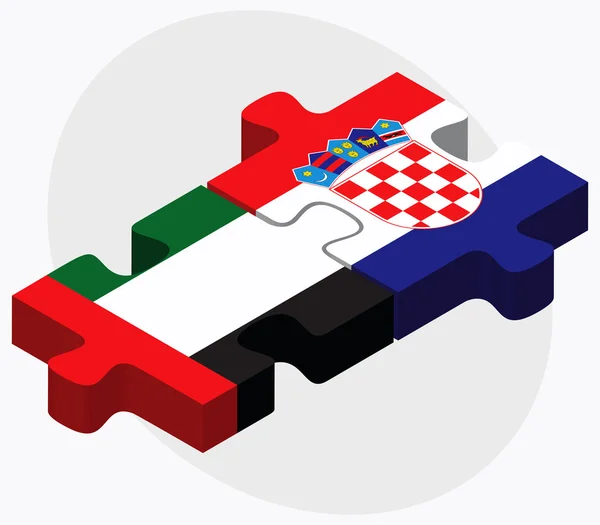 Emirados Árabes Unidos e Croácia Bandeiras — Vetor de Stock
