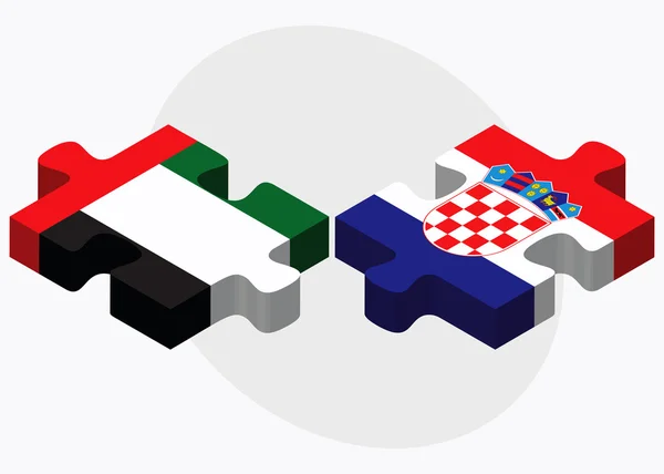 Флаги ОАЭ и Хорватии — стоковый вектор