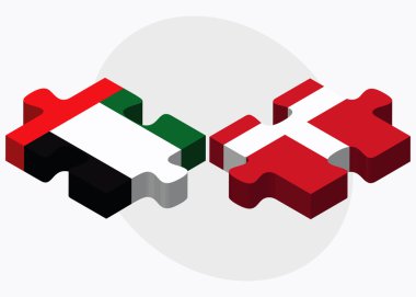 Birleşik Arap Emirlikleri ve Danimarka İngiltere bayrakları