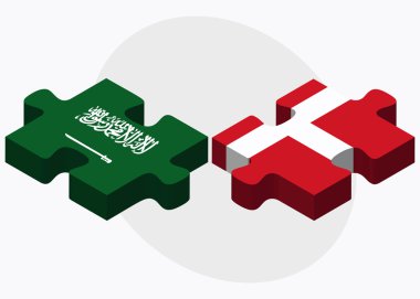 Suudi Arabistan ve Danimarka İngiltere bayrakları