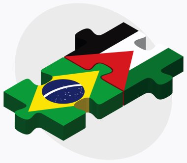 Brezilya ve Palestine bayrakları