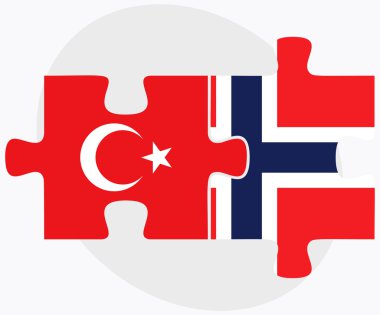 Türkiye'de ve Norveç bayrakları 