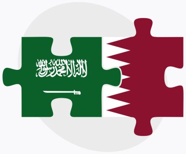 Suudi Arabistan ve Katar bayrakları 
