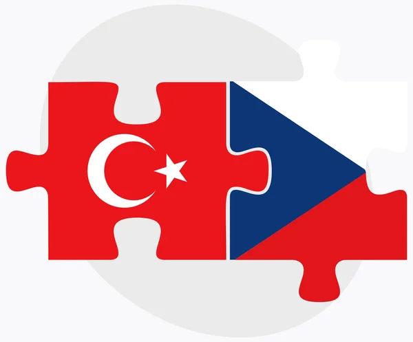 Bendera Turki dan Republik Ceko - Stok Vektor