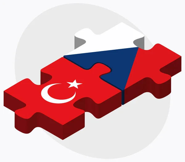 Flaggen der Türkei und der Tschechischen Republik — Stockvektor