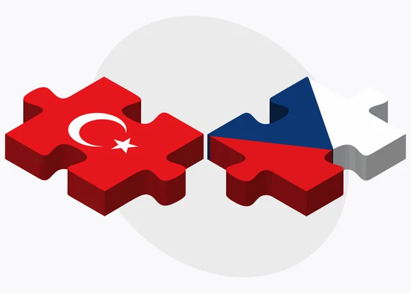 Bandeiras da Turquia e da República Checa — Vetor de Stock