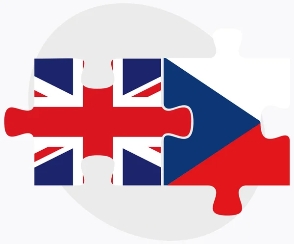 Bandeiras do Reino Unido e da República Checa — Vetor de Stock