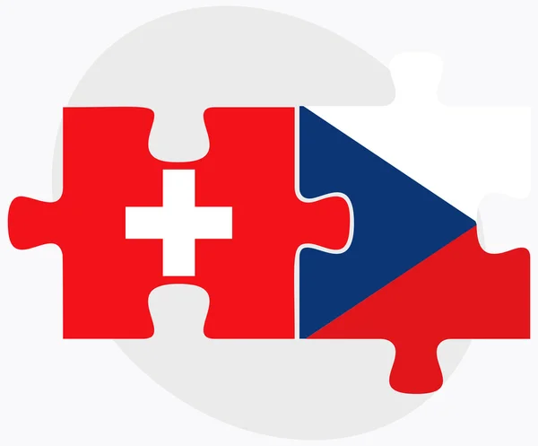 Flaggen der Schweiz und der Tschechischen Republik — Stockvektor