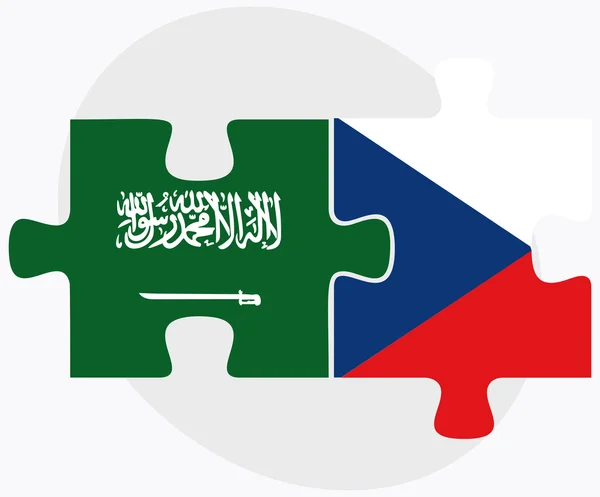 Saudi arabien und tschechische republikflaggen — Stockvektor