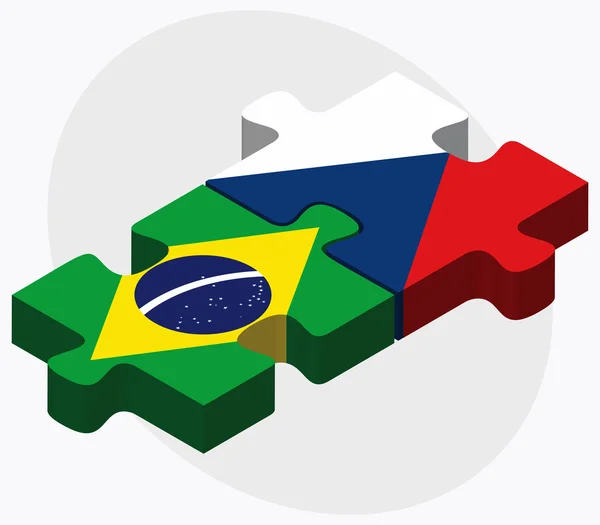 Флаги Бразилии и Чехии — стоковый вектор