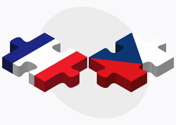 Drapeaux France et République tchèque — Image vectorielle