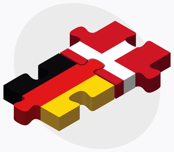 Niemcy i flagi Królestwa Danii — Wektor stockowy