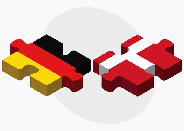 Deutschland und Königreich Dänemark Flaggen — Stockvektor
