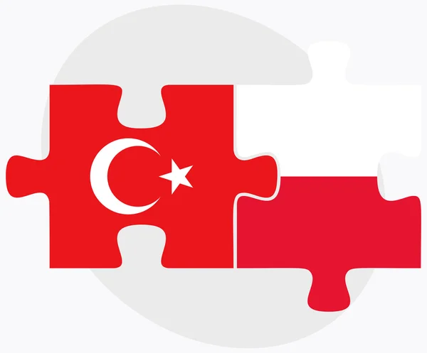 土耳其和波兰国旗 — 图库矢量图片