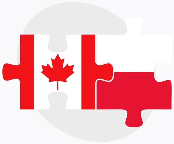 Banderas de Canadá y Polonia — Vector de stock