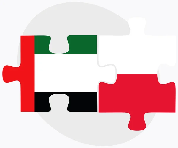 阿拉伯联合酋长国和波兰国旗 — 图库矢量图片