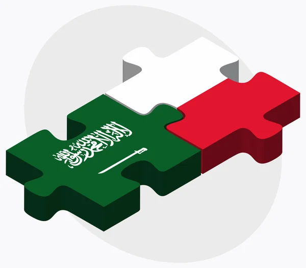 Drapeaux Arabie Saoudite et Pologne — Image vectorielle