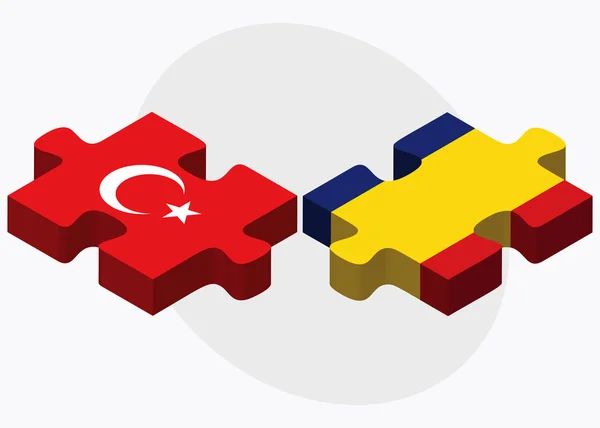 Turquie et Roumanie Drapeaux — Image vectorielle