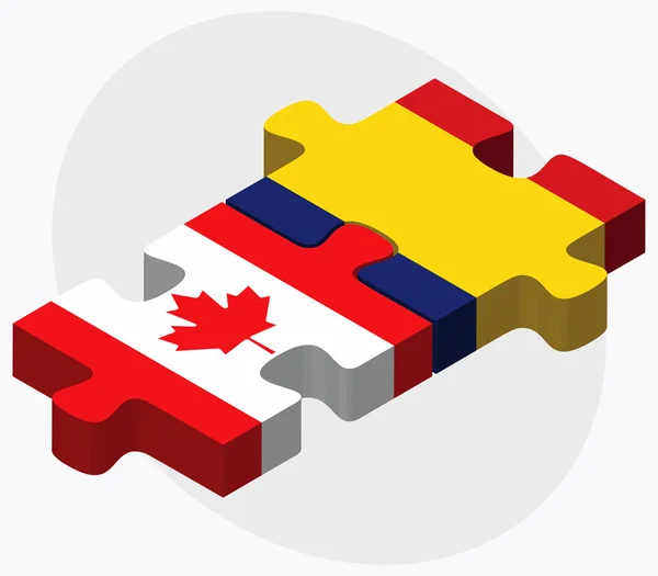 कनाडा और रोमानिया झंडे — स्टॉक वेक्टर