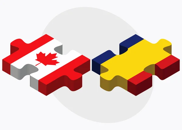 Флаги Канады и Румынии — стоковый вектор