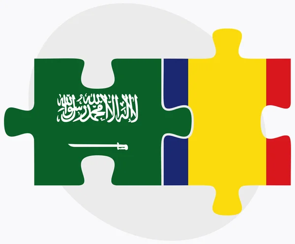Arabie saoudite et Roumanie Drapeaux — Image vectorielle