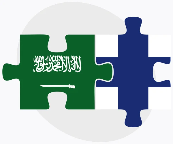 Banderas de Arabia Saudita y Finlandia — Vector de stock