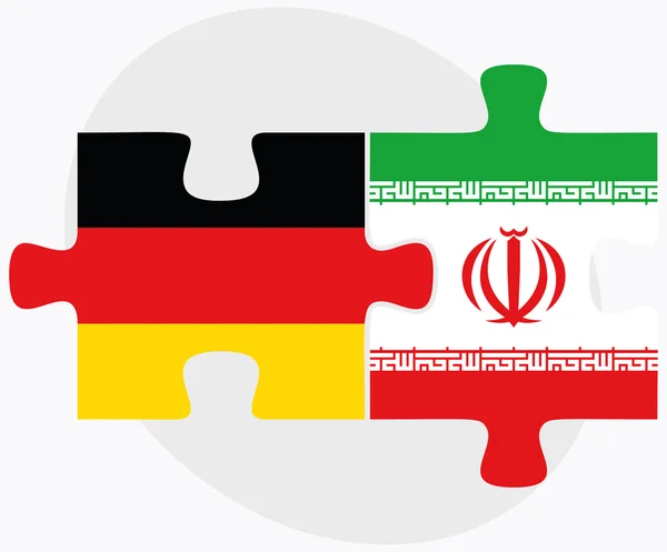 Deutschland und iranische Flaggen — Stockvektor