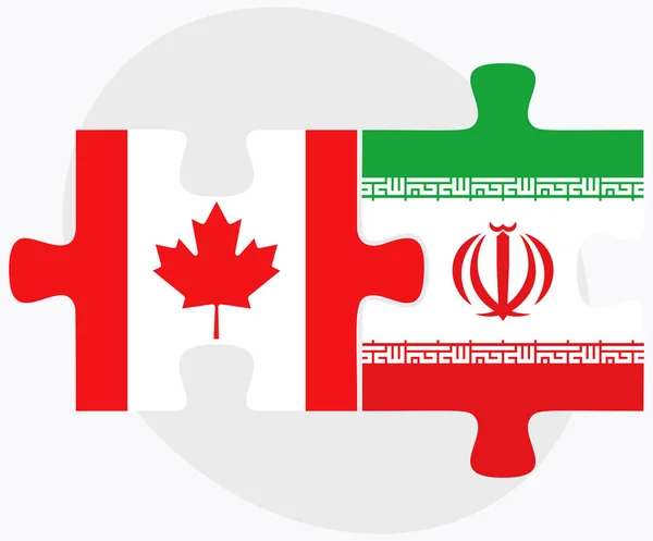 Kanadische und iranische Flaggen — Stockvektor