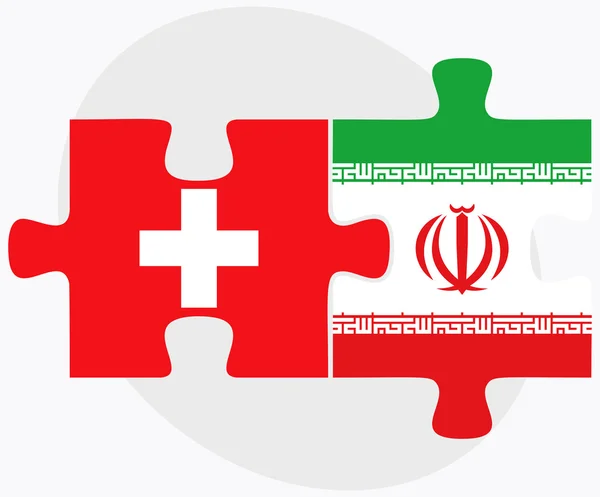 Banderas de Suiza e Irán — Vector de stock