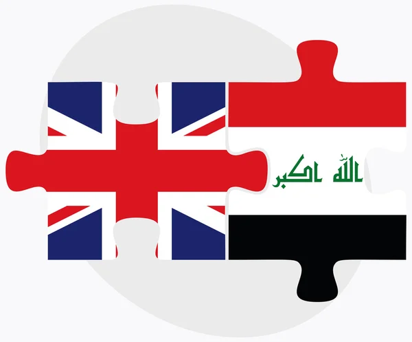 Verenigd Koninkrijk en Irak vlaggen — Stockvector