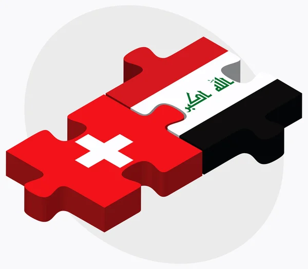 瑞士和伊拉克国旗 — 图库矢量图片