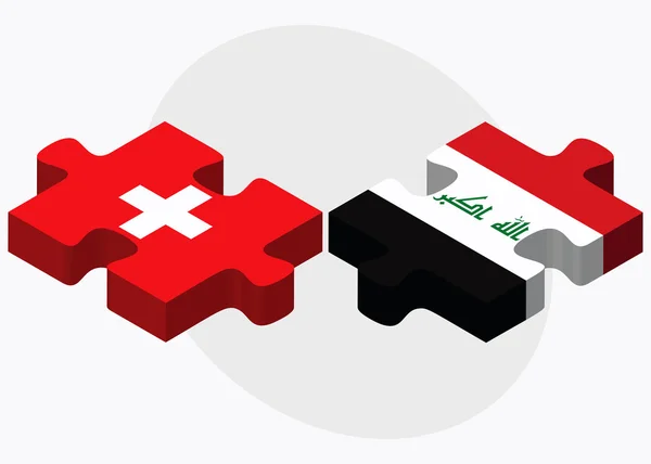 Schweiz och Irak flaggor — Stock vektor